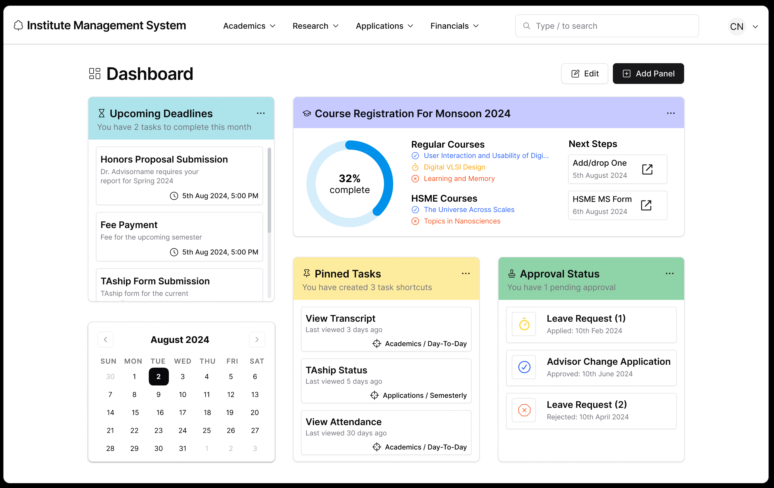 IMS dashboard editing mode